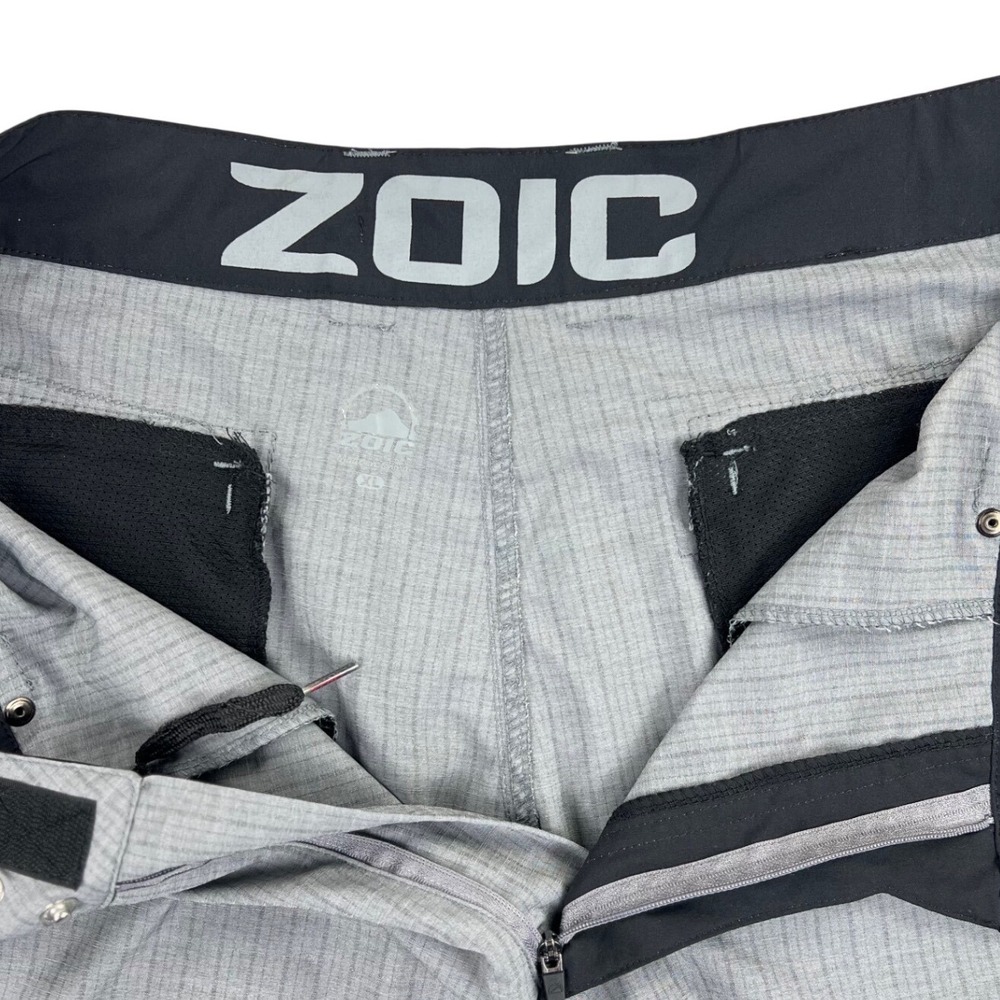 Zoic Ether Mountain Bike Shorts Men's XL Gray Check Stretch Cargo MTB Trail 12" - Picture 5 of 13
